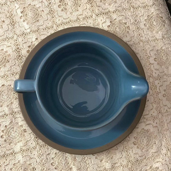 Vintage Midwinter Bluestone Gravy Boat & Under Plate Stoneware Japan - Picture 5 of 10